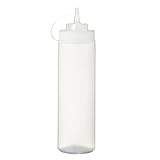 METRO Professional 6 x Dosierflaschen mit Spritztülle (760 ml)|Spenderflasche | Quetschflasche | Squeezebottle | Saucenflasche für gewerblichen Einsatz geeignet| Ø 7cm, 26.5 cm | transparent