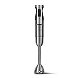 KLAMER Stabmixer 800 Watt (2023), 4 in 1 Pürierstab Edelstahl mit stufenloser Geschwindigkeit und Turbo-Funktion