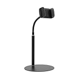 Handy Halter mit 360° Justierbarem Langem Arm, Tisch Handy Ständer mit Rutschschutzmatte, Gänsenhals Mobil Ständer, Winkel Anpassen nach Willen, für iPhone, Samsung, Huawei, Xiaomi usw