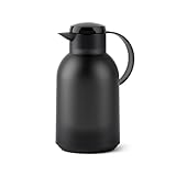 Emsa N40119 Samba Isolierkanne |1,5 Liter | Quick Press Verschluss | 12h heiß und 24h kalt | Transluzent Schwarz