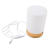 BESPORTBLE LED Nachttischlampe Zylinderform aus Echtholz mit Warmweißem Licht Touch dimmer und USB Dimmbare Schlafzimmerlampe für Wohnzimmer Kinderzimmer und Beistelltischdekoration