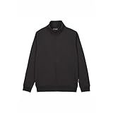 U-Power Don't Worry... BE Happy! Herren Felpa Da Lavoro Senza Cappuccio Sotra Black Carbon Kapuzenpullover, XX-Large