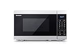 Sharp Mikrowelle YC-MG02E-S 20L, Silber/Schwarz, 800W Mikrowellenleistung, Voll-digitale Steuerung, 11 Stufen, 8 Automatikprogramme, Grillfunktion 1000W