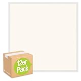 12x LED Panel rahmenlos 62x62cm 40W 3000K warmweiß 4000lm 100 Lumen/Watt flimmerfrei UGR