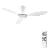 Airwit Deckenventilator mit Beleuchtung Leise, 106 cm Deckenventilator mit Licht und Fernbedienung, 3CCT Dimmbar LED Lampe mit Ventilator für Schlafzimmer Wohnzimmer, 6 Geschwindigkeiten