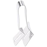 Cabilock 1 Stück 304 Zange zum Servieren von Speisen Grill Hamburger Gericht Burgerpresse Zerschmetterer sicherungszange servierzange Küchenzange BBQ-Clip Steakzange aus Edelstahl Silver