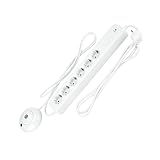 REV Steckdosenleiste - Mehrfachsteckdose 6-Fach, beleuchteter Fußschalter, 1,4m Kabel, 3500W, weiß