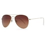 JOOX Polarisierte Retro runde Sonnenbrille für Damen und Herren, UV400 Schutz Pilotenbrille mit Metallrahmen für Unisex