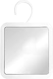 MIRRORVANA Duschspiegel zum Aufhängen – Beschlagfrei, mit 360° Drehbarem Haken zum Aufhängen, Beschlagfrei, Bruchsicher, 16 x 16 cm Oberfläche