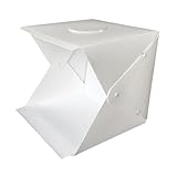 BESPORTBLE Kleine Faltbare LED Lichtbox 40cm mit Zwei Farb Hintergründen Tragbarer Leuchtkasten für Produktpräsentation und Schmuckfotografie