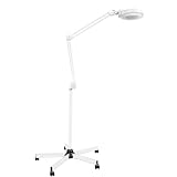 TanjcXliu Lampe Lupe mit Licht Und Ständer Lupenbrille für Senioren Groß Lupenlampe Leselupe 5 fache Lupe Lupenleuchte mit Standfuß 360 Grad Einstellung