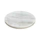 MARMOR-DEKOPLATTE. RUND. 15cm. Runde Steinplatte, Steintafel, Marmorplatte in Untersetzer in weiß, Weiss