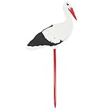 Bieco Großer Storch aus Holz - Klapperstorch zum Stecken für Innen und Außen - Geburt Babystorch für Draußen - Geburtsgeschenk Holzstorch 100 cm groß