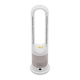 Fridgestea Hot+Cool Rotorloser Ventilator mit 8 Geschwindigkeiten, Bladeless Fan mit 9H Timer & 80° Oszillation, 2 in 1 Turmventilator mit LED-Anzeige für Schlafzimmer/Büro/Wohnzimmer (Roségold)