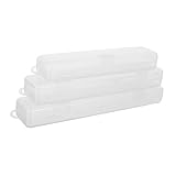 MAGICLULU 3 Stück Teiliges Reise Besteckbox Transparent mit Deckel Tragbarer Kunststoff Besteck Organizer mit Belüftung Kompakte Utensilien Aufbewahrung für Camping Picknick Büro und Zuhause