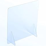 AtHaus® Spuckschutz Schutzscheibe aus Acrylglas Premium Quality, 60 x 60 (BxH) cm OHNE Durchreiche Trennwand Virenschutz Sichtschutz Spuck und Niesschutz Thekenaufsatz