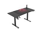 ULTRADESK Level V2 Computertisch Gaming-Schreibtisch - und Arbeitstisch mit elektrischer Höhenverstellung | Interner Speicher für 2 Einstellungen | XXL Mauspad | Stahlgestell, Rotes Pad, 140x68 cm