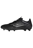 adidas Unisex F50 League Football Boots Firm Ground, Core Black/Iron Metallic/Gold, 45 1/3 EU