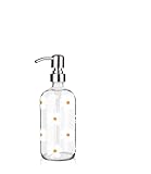 Seifenspender für Bad & Küche aus Glas mit 304 rostfreier Edelstahlpumpe，Soap Dispenser seifenspender seifenspender Glas seifenspender küche soap Dispenser（Daisies）
