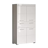 trendteam smart living - Hochschrank Schrank - Bad - Amanda - Aufbaumaß (BxHxT) 73 x 130 x 31 cm - Farbe Weiß Hochglanz - 139310701