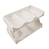 Cabilock Multifunktionaler Zweistöckiger Becherhalter aus Robustem Material Platzsparender Küchen und Kühlschrank Organizer für Wasserflaschen Teetassen und Isolierflaschen Staubgeschützt