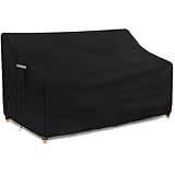 Dokon Abdeckung für Gartenbank 3 Sitzer Wasserdichtes Gartenbank Schutzhülle mit Belüftungsöffnungen, Winddicht Anti-UV Robustes 420D Oxford-Gewebe Abdeckhaube für Gartensofa, 163x66x63/89cm