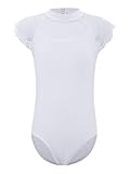 Sinleey Ballettanzug Mädchen Kind Turnanzug Tanz Body Klassisches Ballet Leotard Gymnastik Ballettkleidung Trikot Tanzanzug Gymnastikanzug A Weiß 134-140