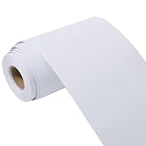 WADILE Tapetenbordüre mit weißer Holzmaserung, 10cmx10m abnehmbar, wasserdicht, zum Abziehen und Aufkleben, selbstklebend, für Küche, Badezimmer, Spiegelrahmen