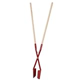 Galaflor Handbagger (Stahl) mit Holz-Stiel (95 cm) - Gesamtlänge 152 cm, Gewicht: 5,6kg - Erdlochausheber, Erdlochschaufel, Lochschaufel, Lochspaten, Doppelspaten, Erdlochheber