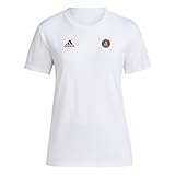 adidas Atlanta United FC Damen-T-Shirt, kurzärmelig, Weiß/Atlanta United, Large Hoch