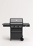 CREATE BBQ GAS BURNER PRO / Gasgrill mit 3 Brennern und 1 seitlichem Brenner / Einfache Zündung, große Kochfläche, Seitengrill, klappbarer Beistelltisch, Warmhalterost, 17kW