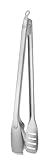 RÖSLE Premium Barbecue-Grillzange, Hochwertige Grillzange mit großer Wendefläche, patentiertes Verschlusssystem, Edelstahl 18/10, spülmaschinengeeignet, Silberfarben