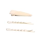 ERINGOGO Alloy Haarklammern Set Goldfarbene Wellen Haarspangen Frauen und Mädchen Eleganter Haarschmuck für Alltag und Geschenk