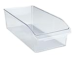 WENKO Kühlschrank-Organizer M, Aufbewahrungsbox für Kühl- und Vorratsschrank zum Sortieren von Lebensmitteln, lebensmittelecht, transparentes Design, 15 x 9,5 x 31 cm, aus robustem PET