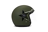 DMD P1 Project One Star Jethelm Motorradhelm mit Visier Sturzhelm, Star Green, XS