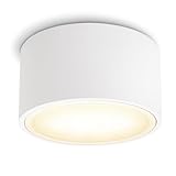 SSC-LUXon CELI-X LED Aufbauspot flach mit großer Leuchtfläche - LED GX53 mit 4,5W warmweiß 230V - Decken Aufbaustrahler rund