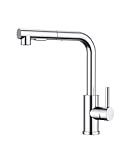 FORIOUS Wasserhahn Küche, Küchenarmatur Ausziehbar mit Brause, Spültischarmatur Küche, L-förmiger Edelstahl Mischbatterie Armatur, Zwei Sprühfunktionen, 360° Schwenkbar, Polierter Chrom