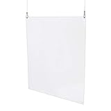 WANDKINGS Spuckschutz Hängend, zum Aufhängen, für Deckenmontage, zur hängenden Montage von Decke, Hustenschutz Niesschutz Virenschutz, Antibakteriell Glasklar, 50 x 50 cm