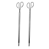 TOYANDONA 2 Stück Teiliges Lange Feuerzange aus Eisen Stabile Kohlezange mit Komfortablem Griff Hitzebeständig und Tragbar für Outdoor Kamin Grill und Haushalt