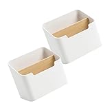 Gadpiparty 2 Stück Aufbewahrungskiste aufbewahrung box aufbewahrungs box stifte halterung aufbewarungsboxen modern Kabine Halter für Fernbedienung Schreibtischbleistifthalter hölzern Weiß