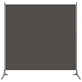 vidaXL Raumteiler Freistehend Trennwand Paravent Umkleide Sichtschutz Spanische Wand Raumtrenner 1-TLG. Anthrazit 175x180cm Eisen Stoff