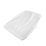 SEWOART Schneeschaufel Weißem Stahlkunststoff Ergonomisches Schneeräumwerkzeug mit Großem Kopfbereich für Effiziente Schneeentfernung im Freien