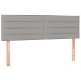 vidaXL 2X Kopfteil Polsterkopfteil Betthaupt Bettkopfteil für Bett Bettgestell Bettrahmen Schlafzimmer Bettzubehör Hellgrau 72x5x78/88cm Stoff