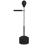SPORTNOW Boxsack, 1,6-2,05 m Höhenverstellbarer Boxständer, Standboxtrainer mit Reflexstange, Punchingball, Standboxball für Boxing, Kunstleder