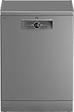 Beko BDFN26430S Geschirrspüler 60 cm, freistehend, unterbaufähig, für 14 Maßgedecke, 6 Programm, 4 Zusatzfunktionen, 3 Spülebenen, HygieneIntense, SelfDry, Programm für Halbe Beladung, Silber