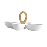 MAGICLULU Japanischer Stil Keramischer Obstteller Vierblättriges Design Snack und Süßigkeitenteller für Trockenfrüchte und Nüsse Vielseitig Einsetzbar für Zuhause Hohe und Praktische Nutzung