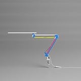 VERSKI Schreibtischlampe für das Heimbüro, Schreibtischlampe Klemmbar, Architektenleuchte mit QC3.0 Adapter, Fresnel Linse, Tischlampe, 5 Farbmodi und Helligkeit, Klemmlampe mit Speicherfunktion