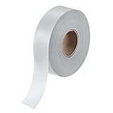 M METERXITY 1 x extra breites, einfach gefaltetes Schrägband, 3,1 cm x 45,7 m, Satin-Schrägband zum Nähen/Nähen/Quilten/Säumen/Basteln/Quilten-Bindung [Silberweiß]