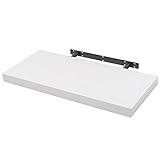 WOLTU Wandboard Wandregal CD DVD Regal Bücherregal Schweberegal Holz Board 60x22.9x3.8cm Weiß für Büro, Wohnzimmer, Schlafzimmer, Küche RG9319ws