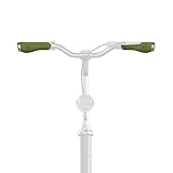 TentHome Vintage Fahrrad Handgriffe Ergonomische Fahrradgriffe Lenkergriffe Leinengeflecht Retro Fahrradlenker Griffe Abschließbare Leingriffe Hollandrad Cruise Matcha Grün, Gebogene Version